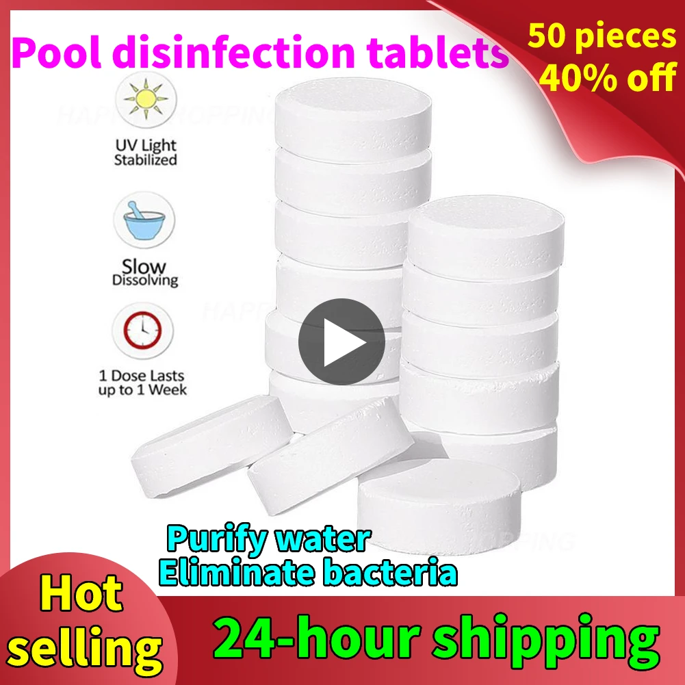 50 Pz Piscina Disinfezione Istantanea Compresse Biossido Di Cloro Compresse Effervescenti Lingotti Di Cloro Disinfettante Per Vasca Da Piscina
