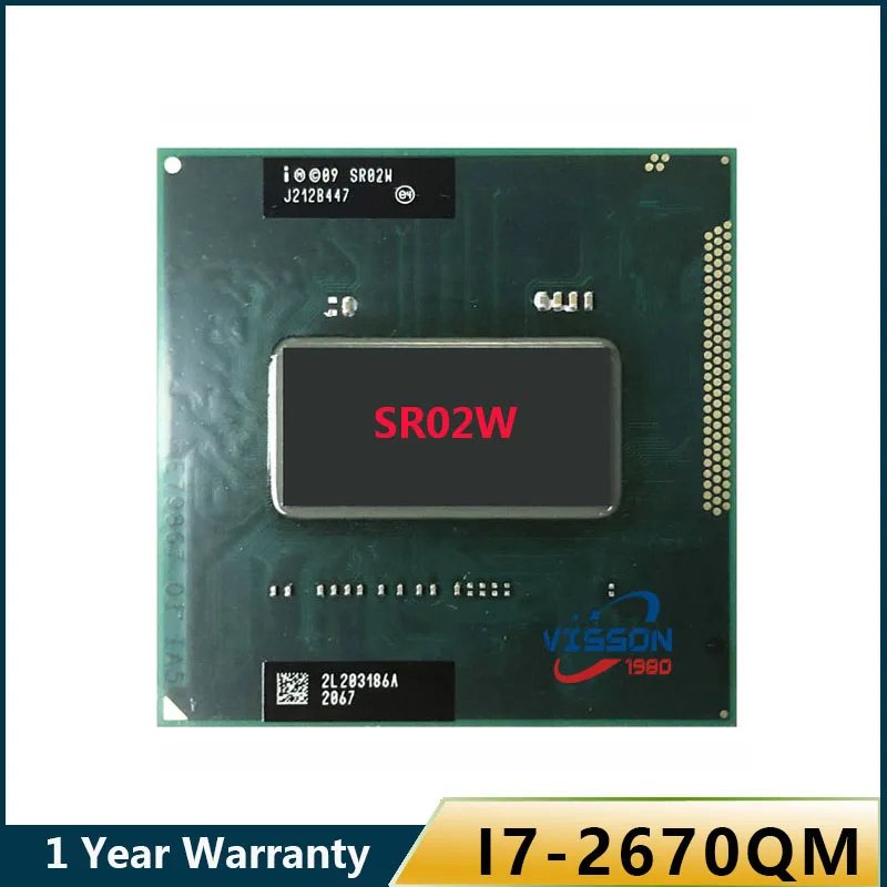 Intel Core Processor I7-2670Qm Sr02N, I7 2670Qm Processor For Notebook, Cpu, G2 Rpga988B Battery Suitable For Laptop Hm65 75 76