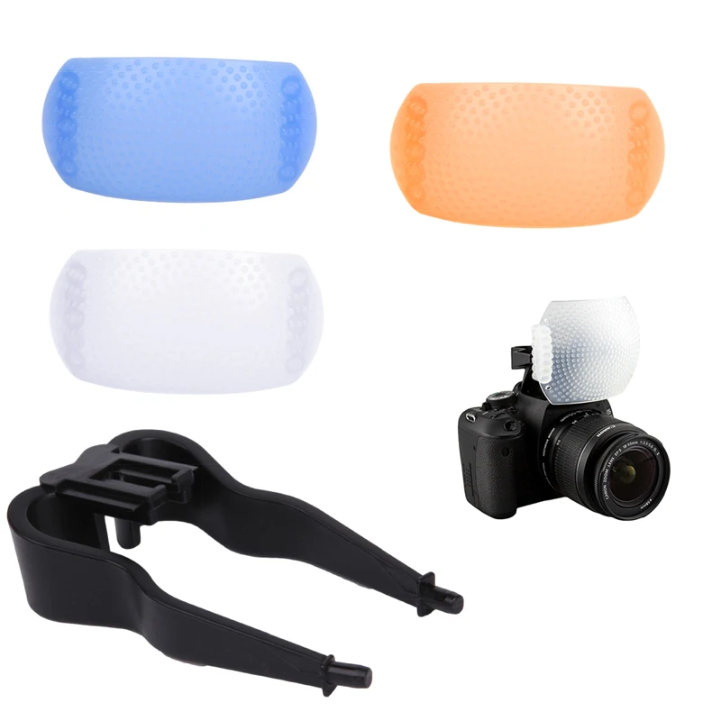 Nuovo 3 Colori 3 In 1 Pop-Up Flash Diffusore Copertura Per Canon Nikon Pentax Kodak Dslr Slr Flash Rimbalzo Diffusore Copertura