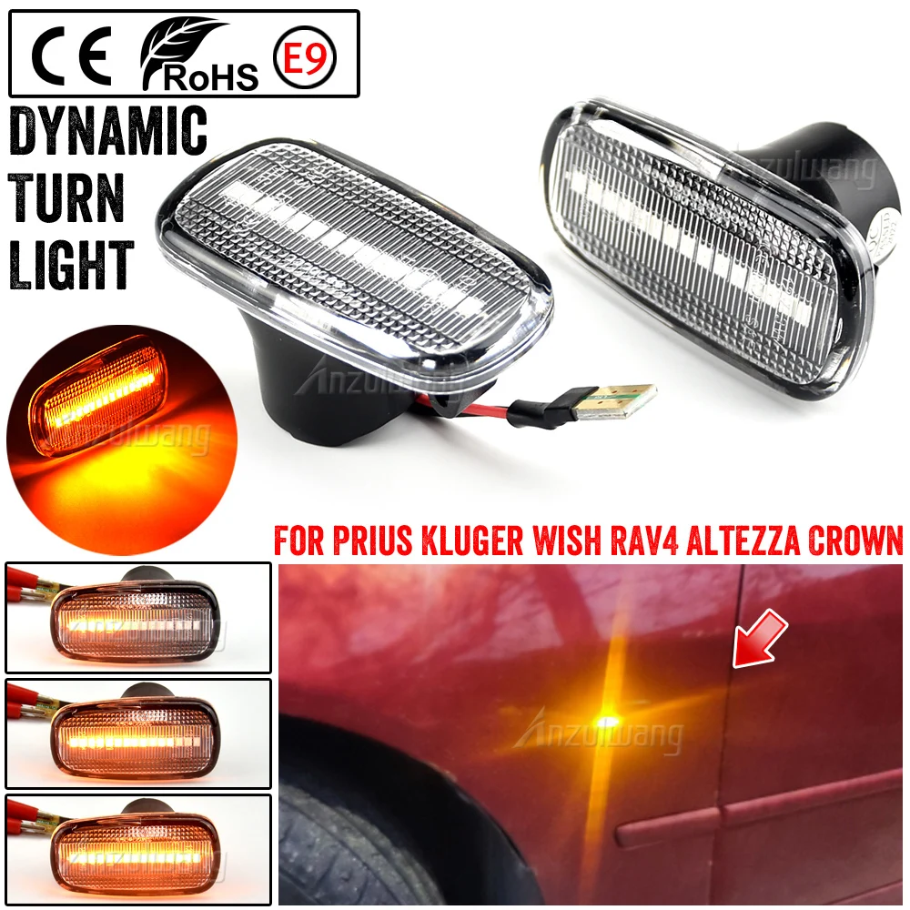 Per Toyota Prius Kluger Wish Land Cruiser 200 Prado 120 Rav4 Altezza Lexus Is300 Dynamic Led Side Marker Lights Indicatore Di Direzione