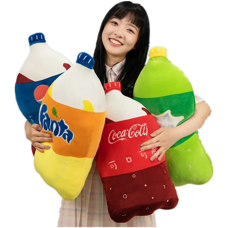 55Cm Simulazione Bevanda Gassata Peluche Cuscino Divertente Sprite Cola Fanta Soda Morbido Peluche Bambola Cartone Animato Cuscino Posteriore Miglior 