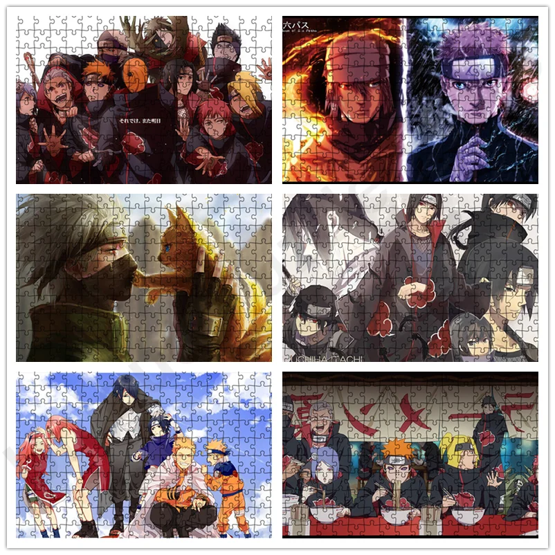 Puzzle Per Adulti E Bambini Anime Giapponese Puzzle Puzzle Manga Naruto Kakashi Kaki Sasuke Itachi Puzzle 300/500/1000 Pezzi