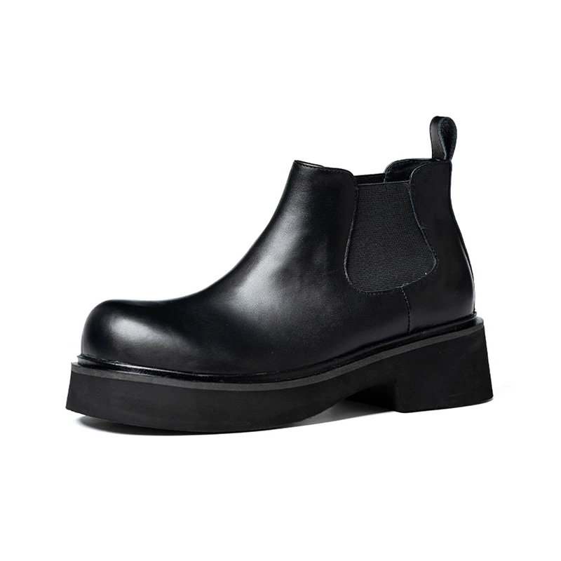 Originale Big Head Schuhe Herren Chelsea Martin Stiefel Echte Englische Stil Retro Vivelseitige Dicke Sohle Rindsleder Kurze Stief