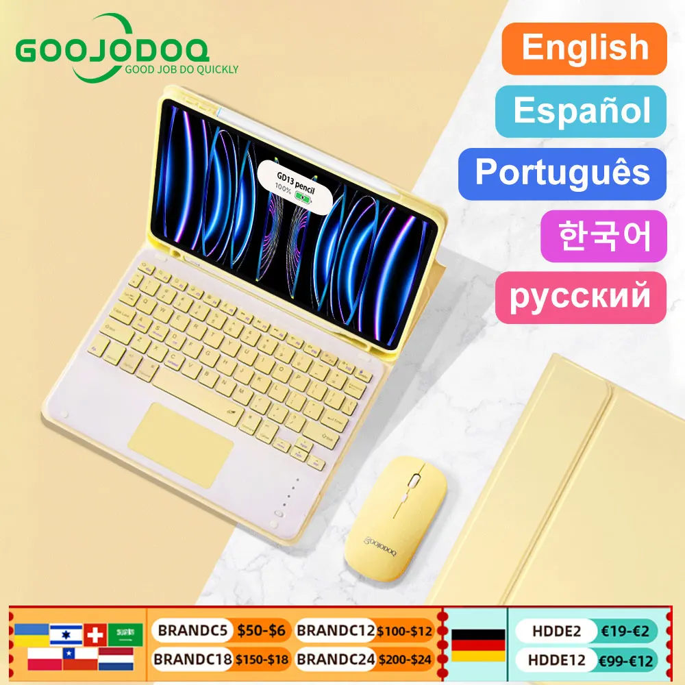 Goojodoq Per Ipad Air 4 5 9Th 10Th Generation Case Magic Keyboard Per Ipad Pro 11 2022 Air 5 Air 2 Funda 9 Generacion Case