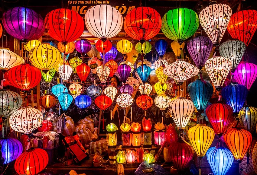 7 X5Ft Molte Luci Colorate Vietnam Lantern Hoi An Ancient Old Town Custom Photo Studio Fondali Sfondi Vinile 220Cm X 150Cm