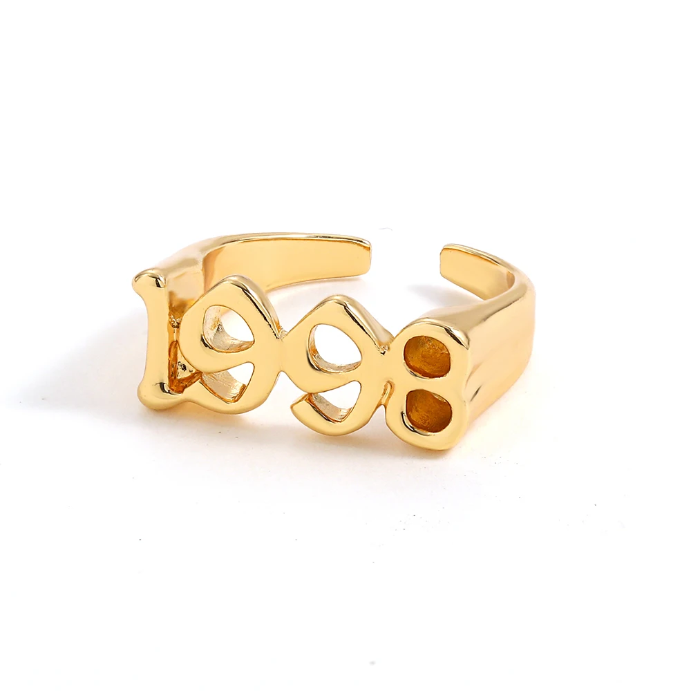 1991-2005 Birth Year Number Rings For Women Men Birthday Special Date Opening Gold Rings Couple Friendship Gifts