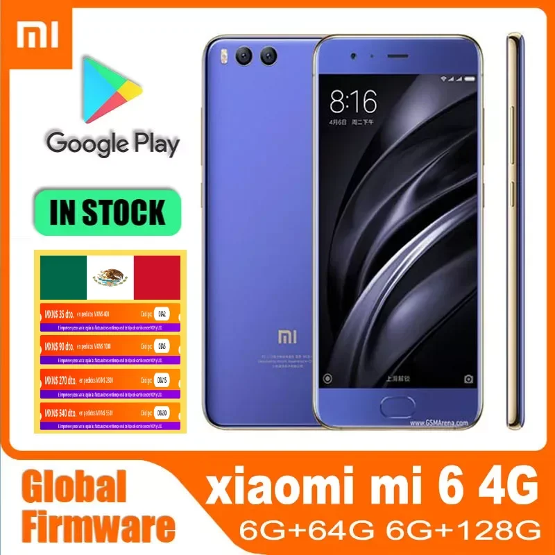 Versione Globale Xiaomi 6 Smartphone Android Cellulare Con Impronte Digitali