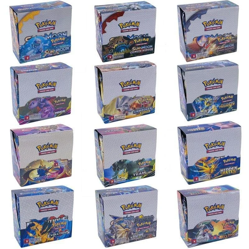 324Pcs Pokemon Inglese Francese Spagnolo Tcg: Nascosto Fates Evolutions Booster Gioco Di Carte Collezionabili Da Collezione Giocattolo Per Bambini
