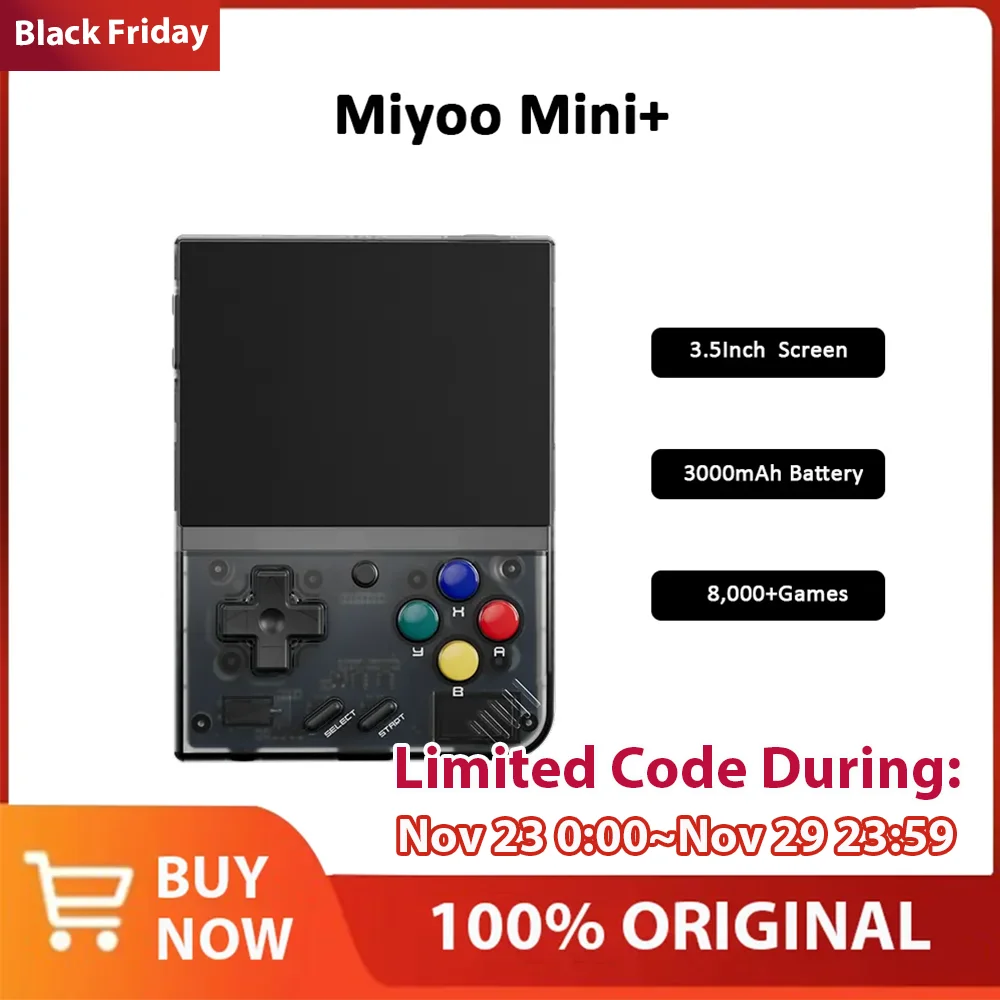 Miyoo Mini Plus Portatile Retro Handheld Console Regalo Per Bambini 3.5" Ips Schermo Cortex-A7 Linux Classic Gaming Emulator 3000Mah