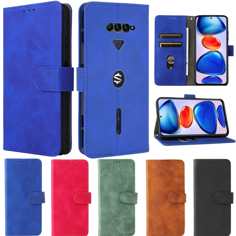 Black Shark 5 Pro Shark Ktus-H0 Custodia Funda Per Xiaomi Black Shark 5 4 3 Pro Cover Book Stand Portafoglio Flip Card Slot In Pelle Etui