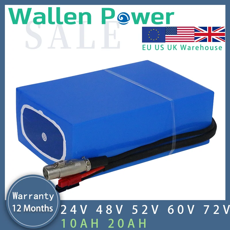 Batteria 72V/52V/48V 20Ah Batteria Agli Ioni Di Litio Ebike 18650 21700 Celle Per Motore Bafang 8Fun 2000W 1800W 1500W 1000W 750W 500W