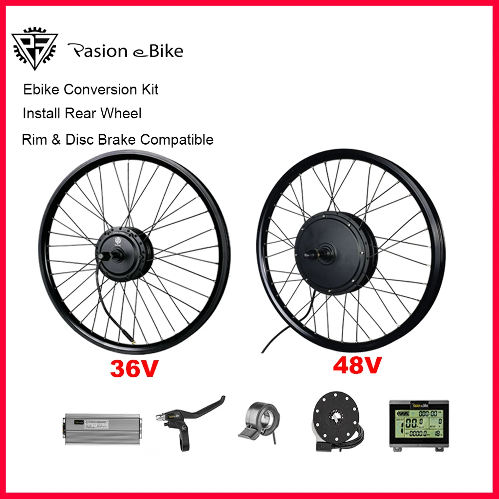 Kit Di Conversione Bicicletta Elettrica 36V 48V 250W 350W 500W 1000W 1500W Ebike Brushless Hub Motor Bike Wheel Bicicleta Electrica