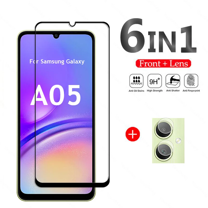 Per Samsung Galaxy A05 Glass Samsung A05 Vetro Temperato Full Cover Screen Protector Camera Film Galaxy A05 A05S A04S A04 Glass