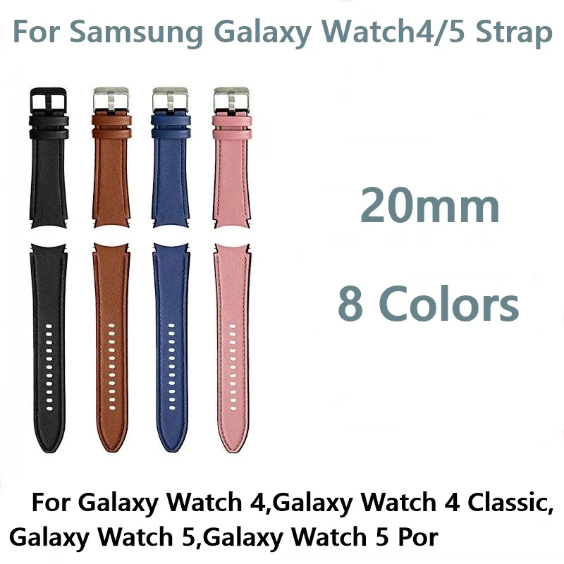 Cinturino In Vera Pelle No Gap Per Samsung Galaxy Watch 4 Huawei Watch Gt3 42Mm Series 20Mm Cinturino Per Orologio Con Estremità Curva A Sgancio Rapid