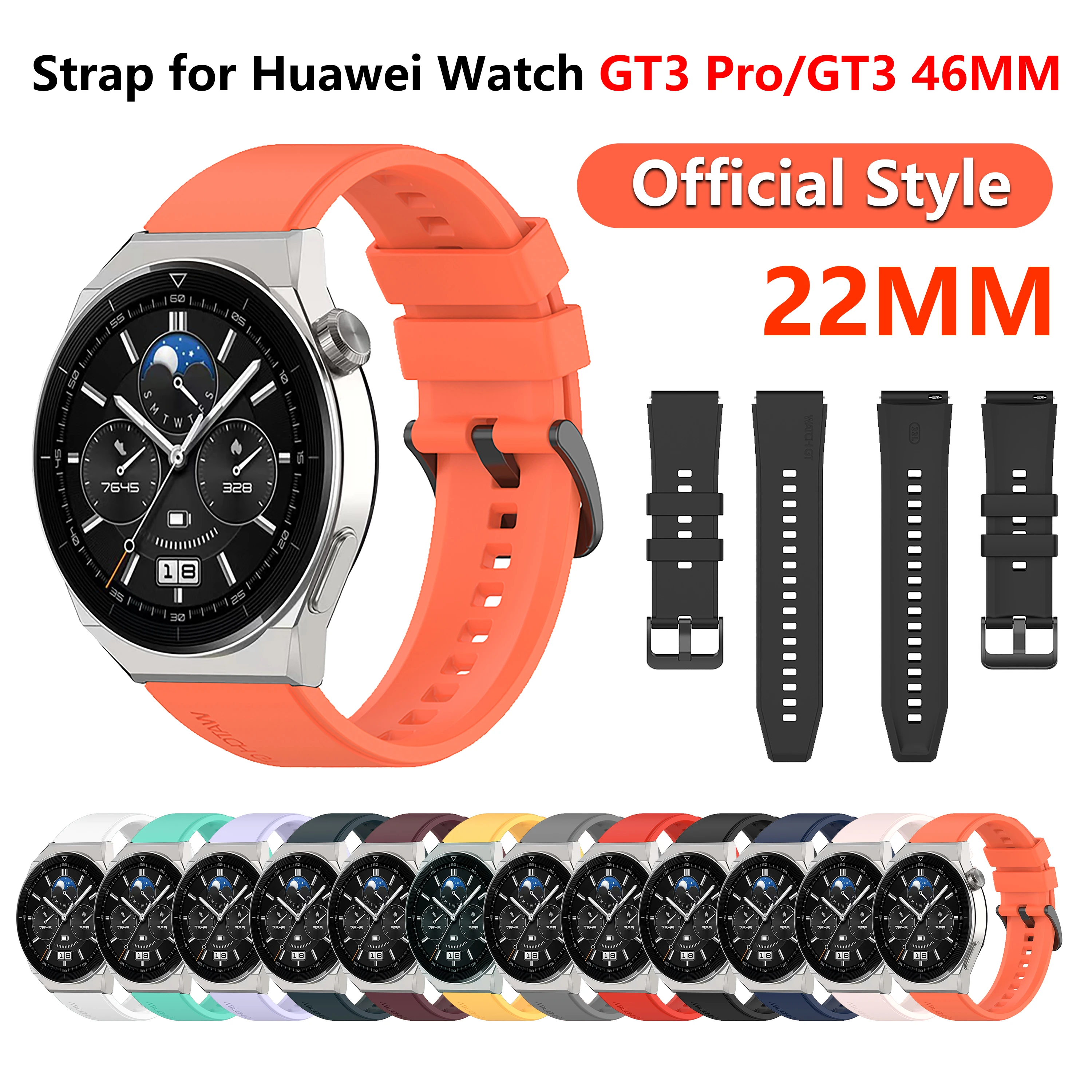 Cinturino In Silicone Da 22Mm Per Huawei Watch Gt3 Pro Cinturino Sportivo Ufficiale Per Huawei Gt 3 Pro Gt3 46Mm Smart Watch Correa