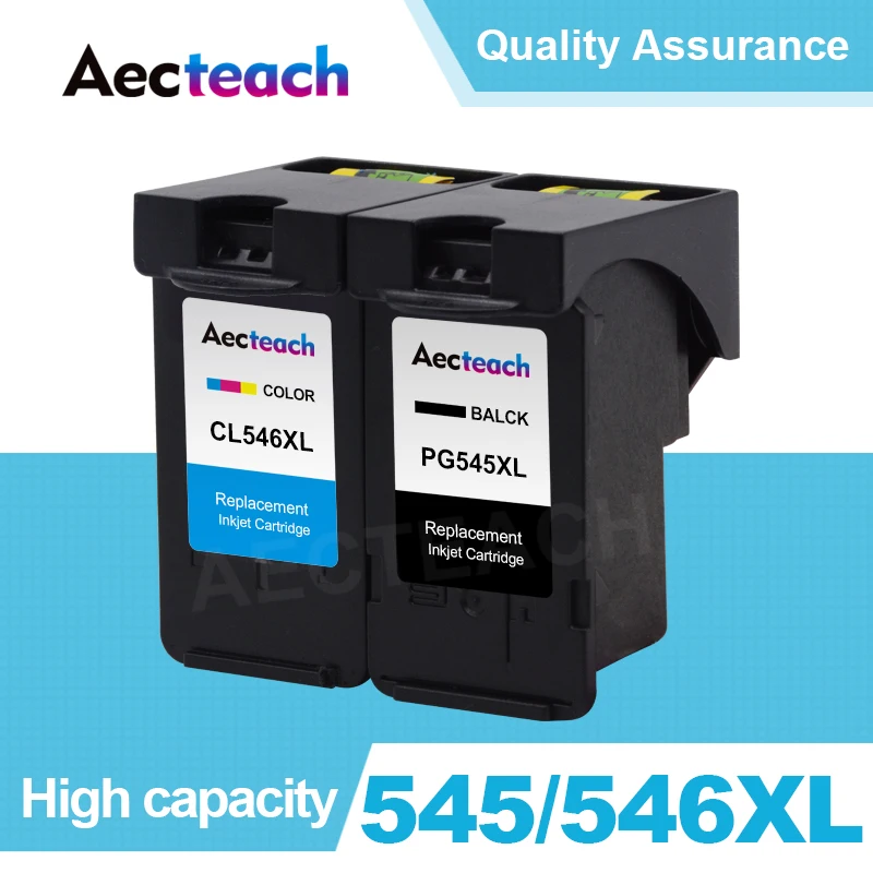 Aecteach Cartucce Di Inchiostro Riprodotte Pg545 Cl-546 Per Canon Pg-545 Pg 545 Cl 546 Per Canon Ip2850 Mx495 Mg2950 Mg2550 Mg2500