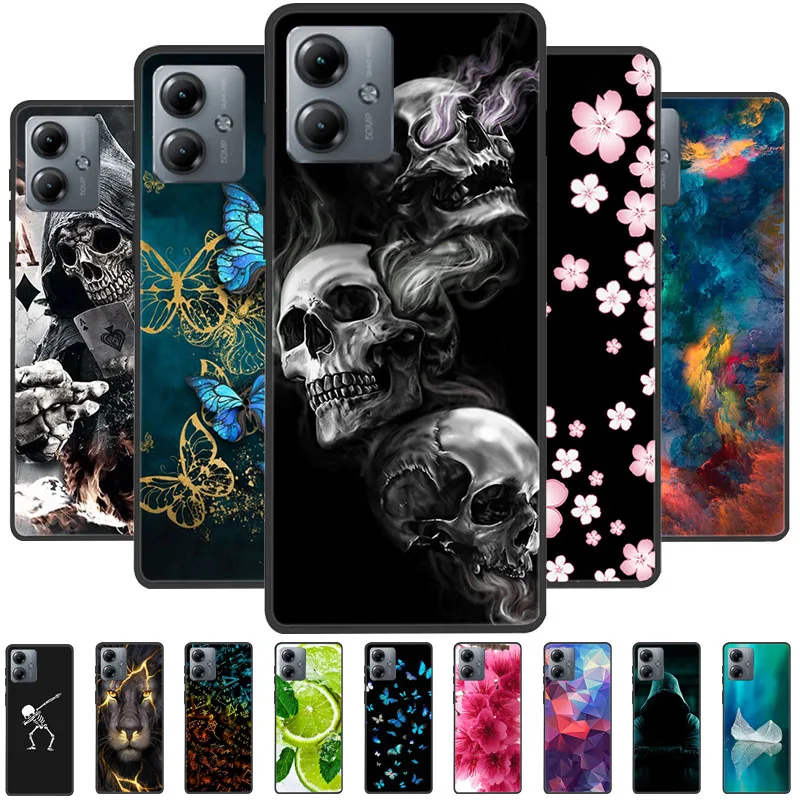 Per Moto G14 Case G 14 Soft Painted Fashion Tpu Cover Protettiva Funda Per Motorola Moto G13 G14 Coque Cool Motog14 Para Silicon