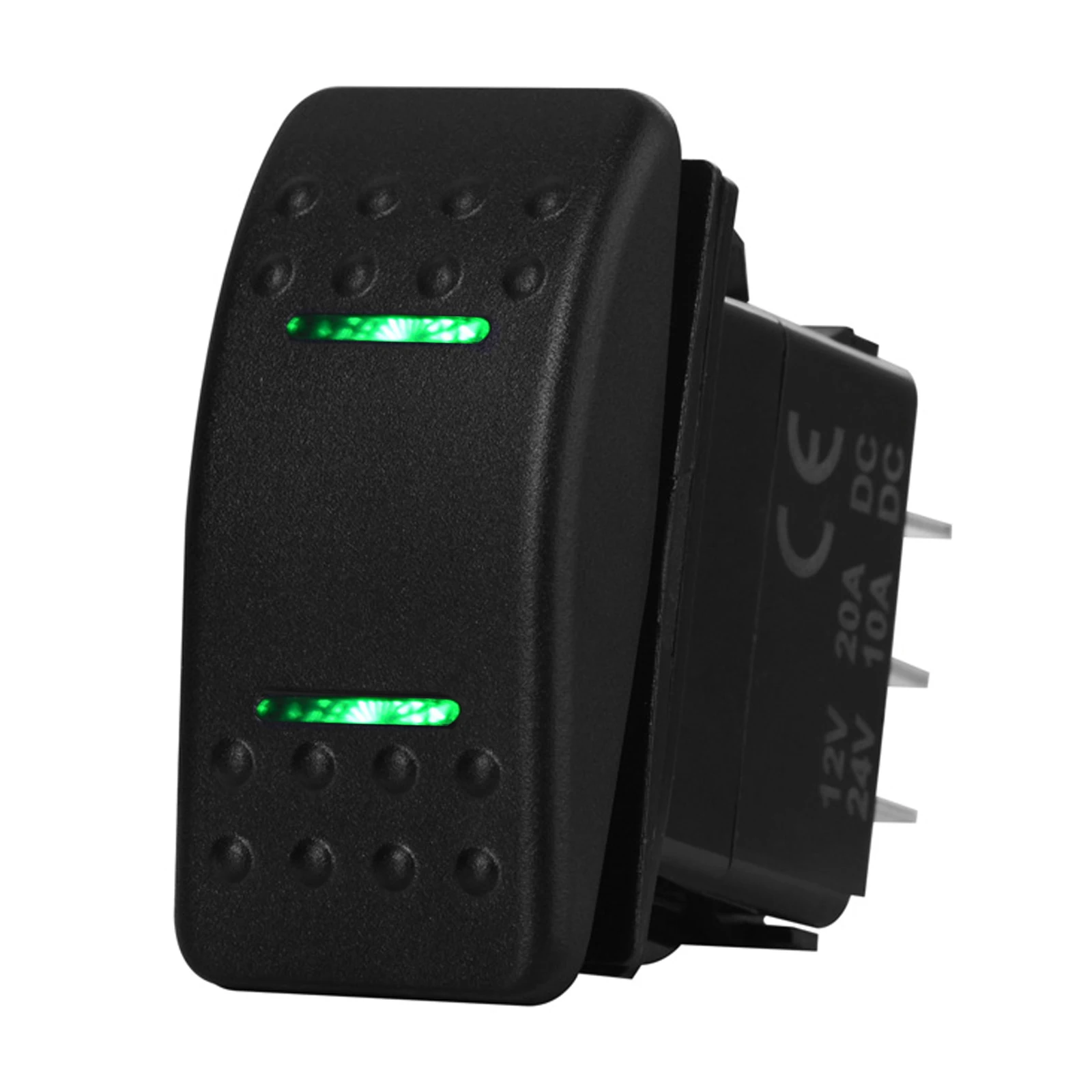 Led Verde (On)-Off-(On) , (On) Off On, On Off On Interruttore A Bilanciere 12V 20A Dpdt, Interruttore A Bilanciere Illuminato Spst Accessori Per Barch