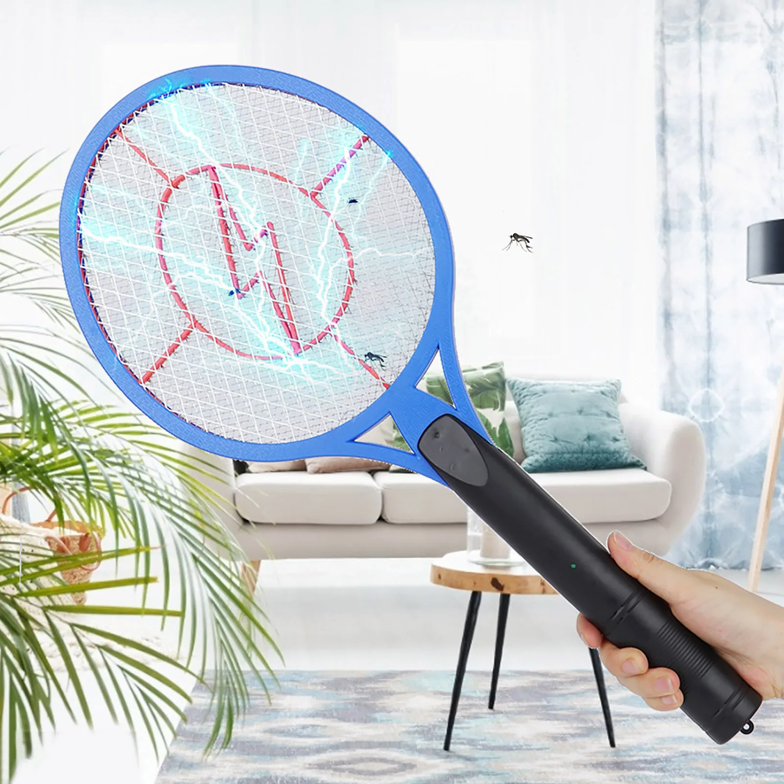 Electric Mosquito Racket Killer Electric Fly Swatter Fryer Mosche Cordless Battery Power Bug Zapper Insetti Swatter