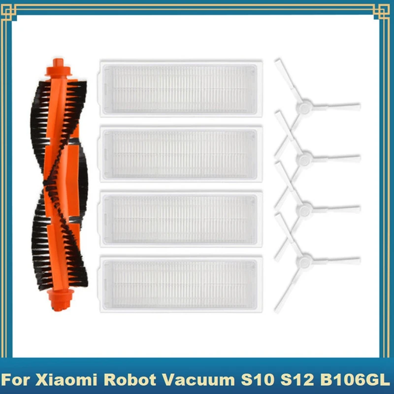 Sostituzione 10 Pezzi Per Xiaomi Robot Vacuum S10 Xiaomi Robot Vacuum S12 B106Gl Spazzola Laterale Principale Filtro Hepa