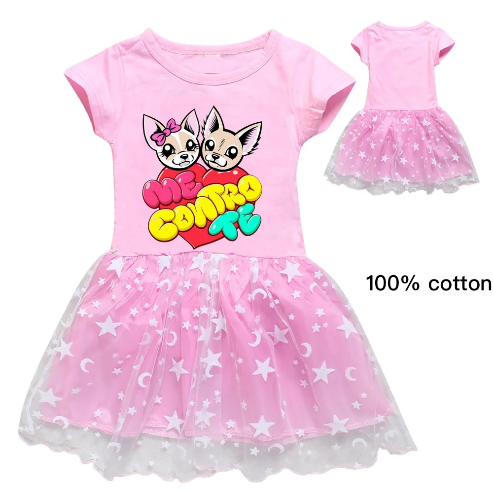 Summer Fashion Girls Spring Dress Me Contro Te Cute Cotton Animal Print Clothes Girl Dresses Elegante Suit Teenage Girls Dress
