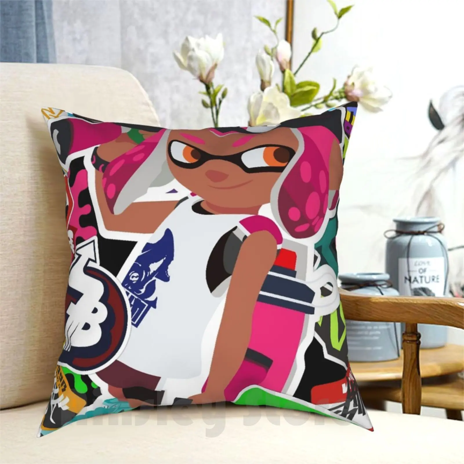 Splatoon 2 Inkling Girl Federa Stampata Home Soft Cuscino Da Tiro Splatoon Splatoon 2 Nintendo Nintendo Switch Squidkid