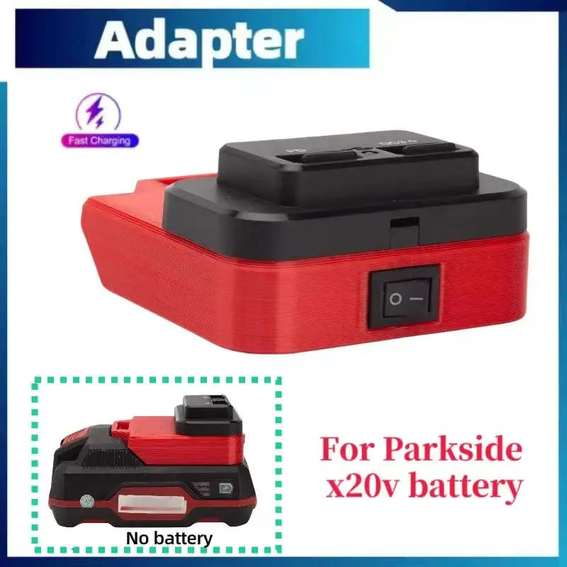 Adattatore Caricatore Usb Per Caricabatterie Parkside Adattatori Batteria 20V Performance Pd /Qc3.0 (Batteria Non Inclusa)