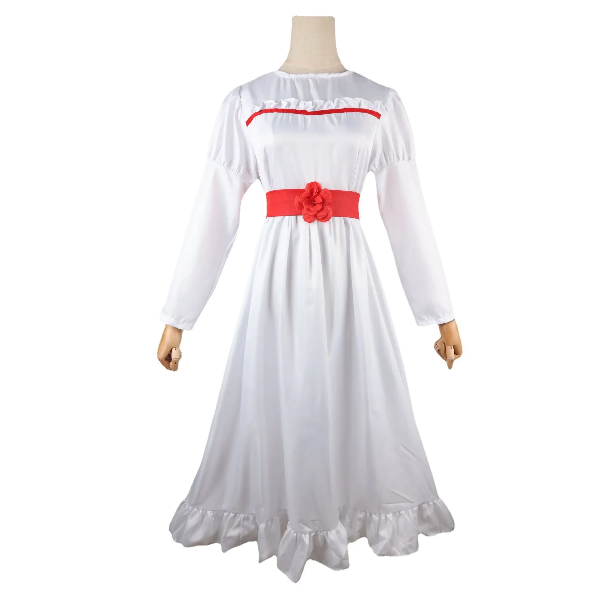 Movie Annabelle Costume Ghost Doll Cosplay White Women Long Princess Dress Fancy Carnival Party Dress Outfits Horror Halloween