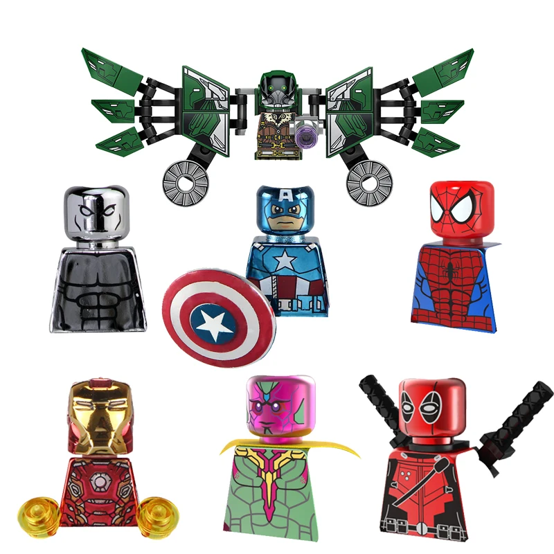 Disney Marvel Building Blocks Silver Surfer Iron Man Captain America Spider Man Figure Mattoni Giocattoli Regali