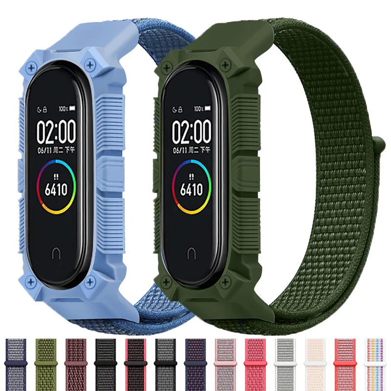 Cinturino Per Xiaomi Mi Band 7 6 5 4 Nylon Loop Band Sport Smartwatch Belt Pulsera Correa Xiaomi Wristband Per Braccialetto Miband 6 5 7