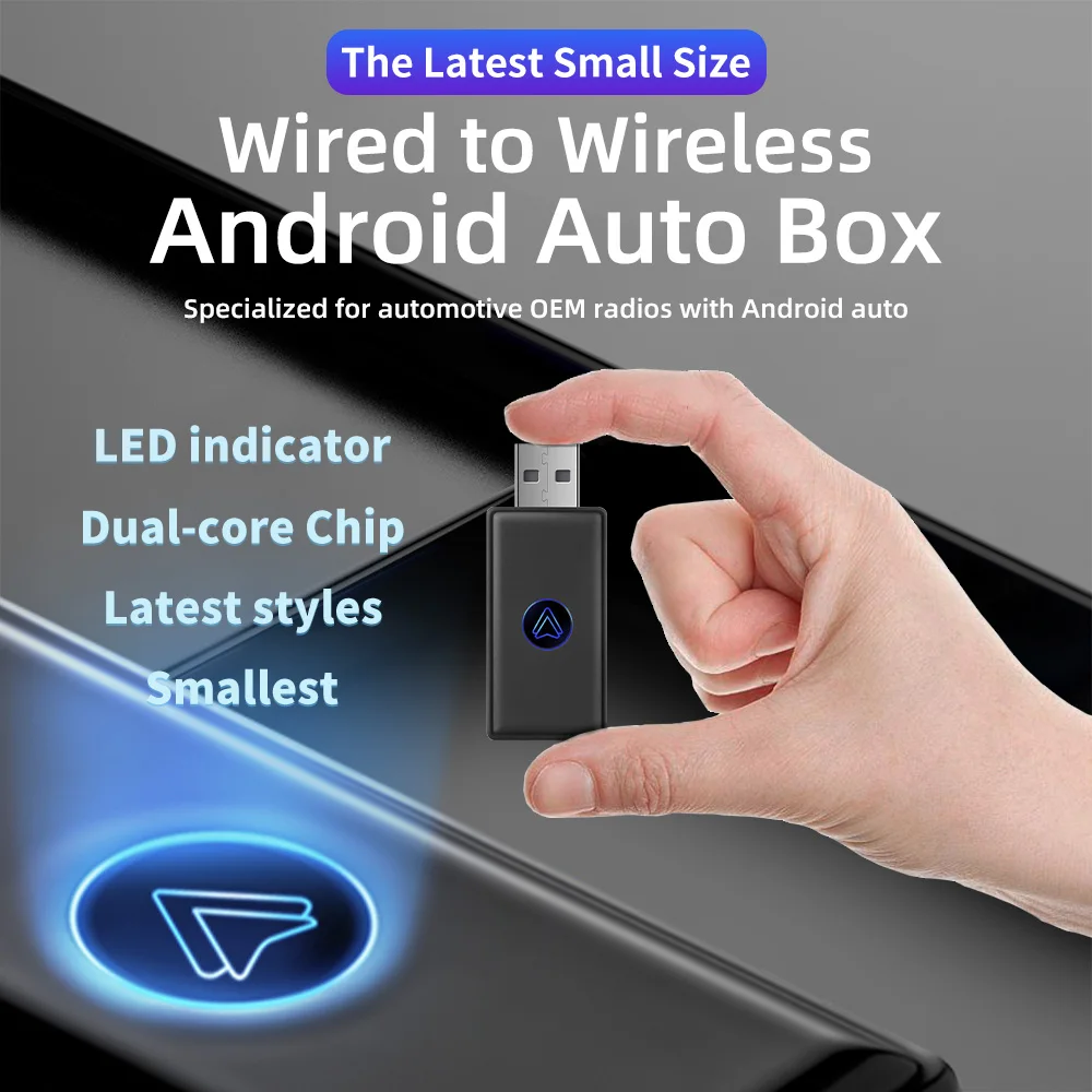 Nuovo Aggiornamento Mini Cablato A Wireless Android Auto Adapter Per Wired Android Auto Car Smart Ai Box Bluetooth Wifi Auto Connect Map