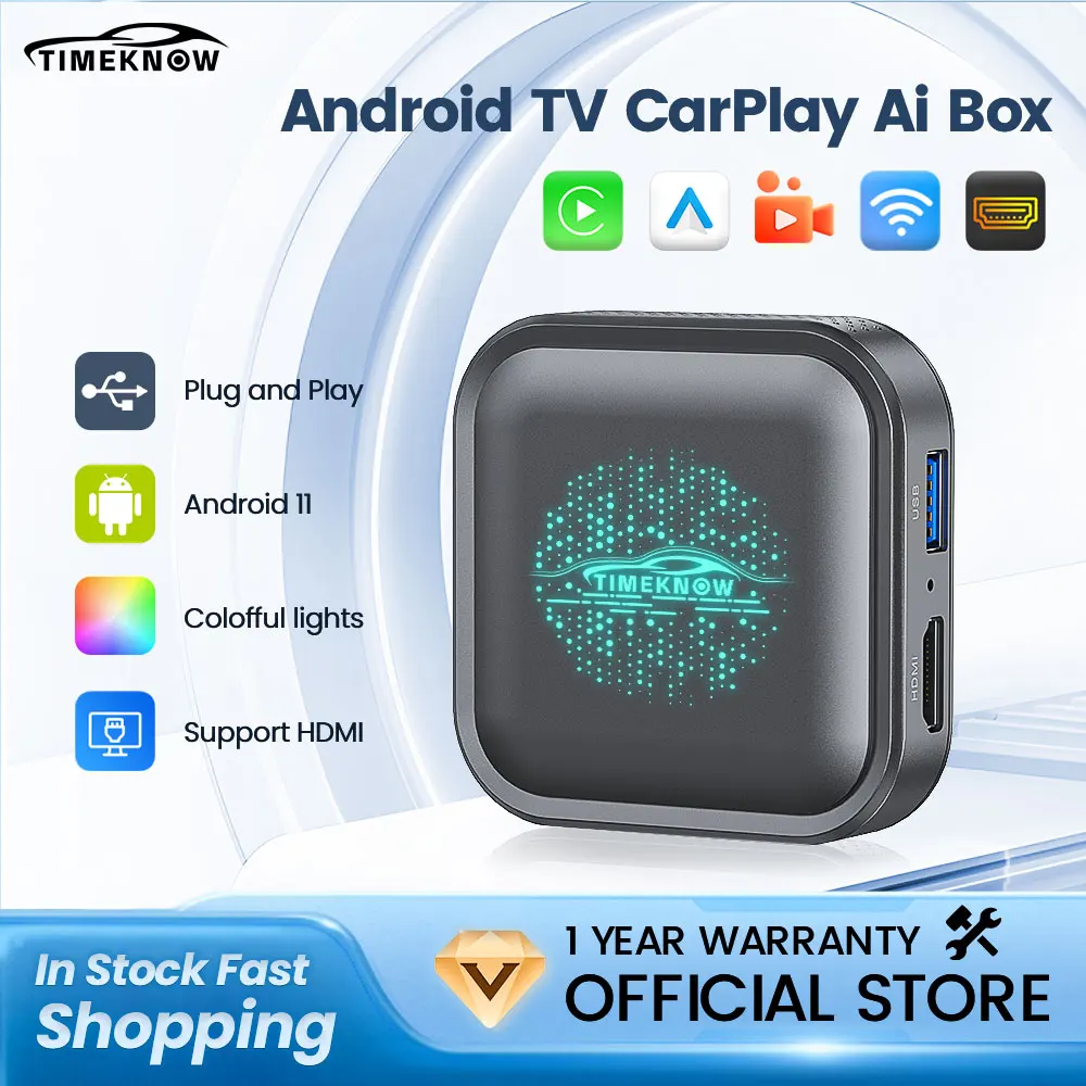 Timewell Brand Carplay Ai Box Mini Tv Box Per Auto Sistema Android 11 Wireless Carplay Android Auto Adapter Support Hdmi