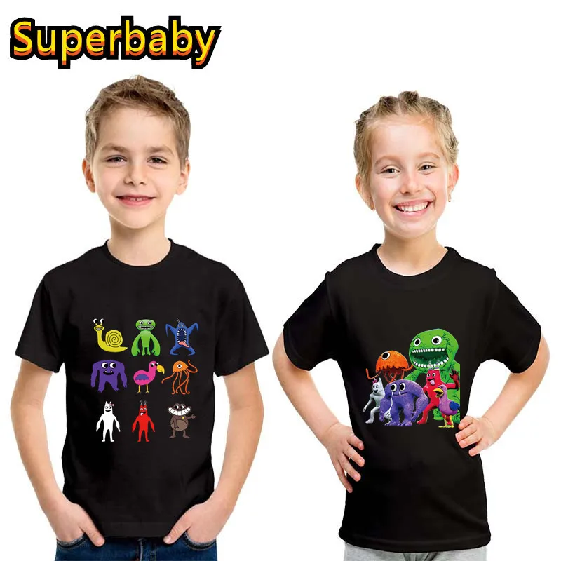 Hot Game Garten Of Banban Print Kids Cartoon T-Shirt Funny Baby Boys Girls Clothes Summer Children Cotton Maglietta A Maniche Corte