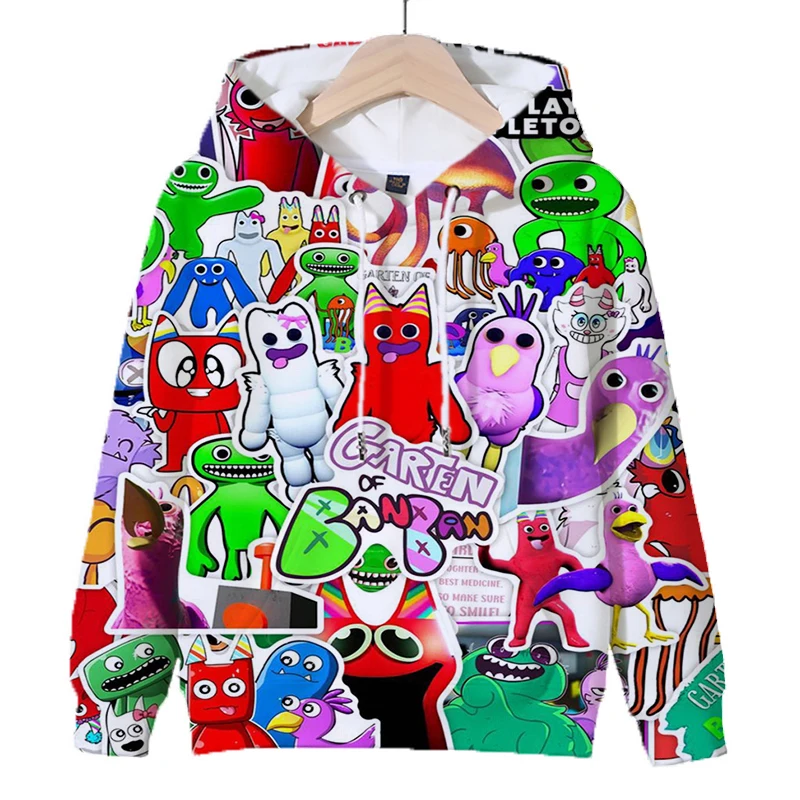 Anime Game Garten Of Banban Hoodies Kids Clothes Pullover Banban Garden Children Hoody Sweatshirt Boys Girls Hoodie Streetwear