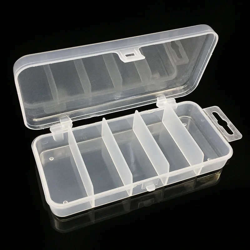 1 Pz 2.5Cm Abs Five-Grid Box Road Sub-Box Soft Bait Accessori Con Paillettes Bait Box Fishing Gear Box