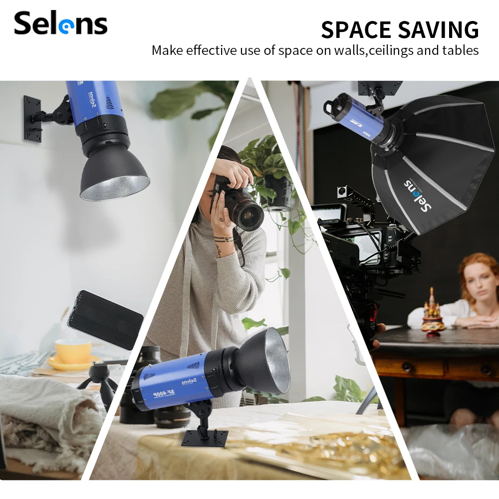 Selens Photo Studio Lighting Wall Holder Mini Light Stand Baby Plate 12Cm M11-027B