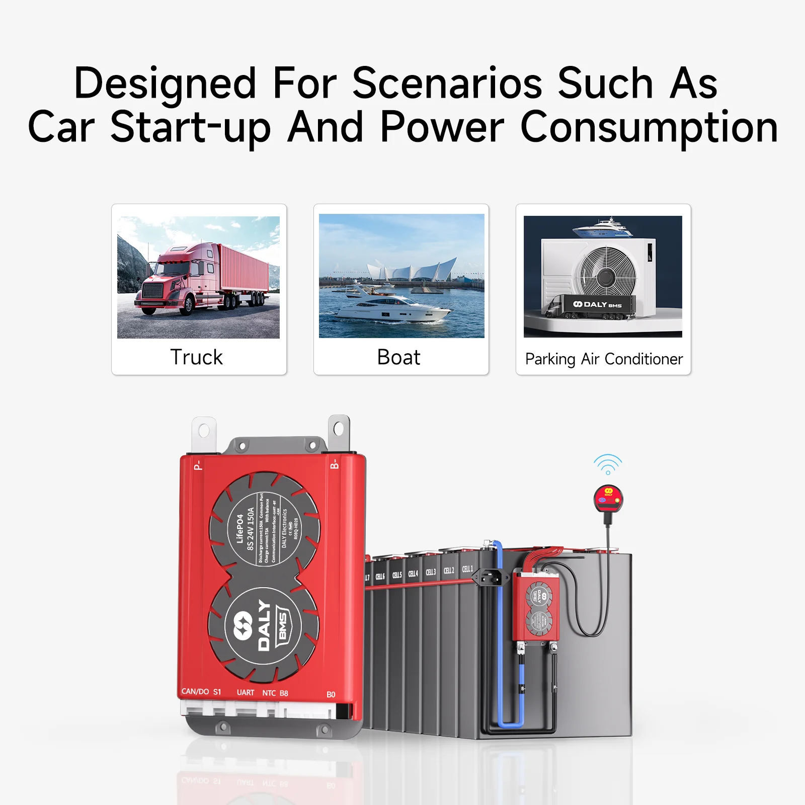 Daly Bms Smart 4S 100A 12V 8S 24V Lifepo4 Bms Auto Starten Car Start Bms Lifepo4 Lto Batterie Al Litio