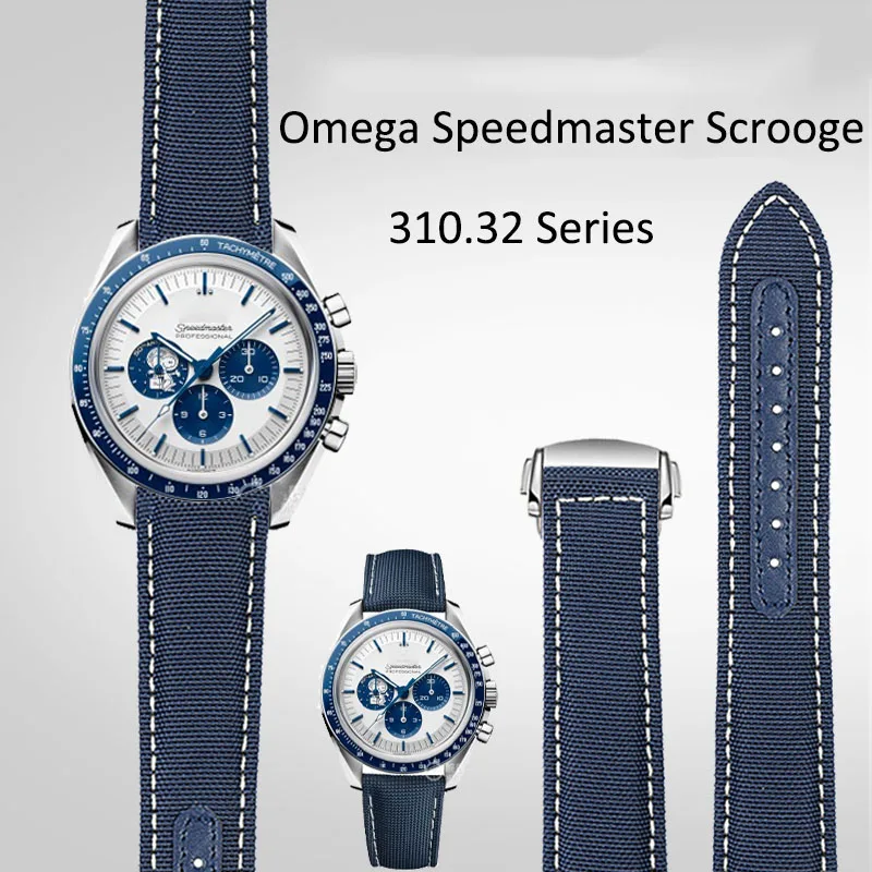 Cinturini In Nylon Su Tela Da 19Mm 20Mm Per Omega Seamaster 300 Speedmaster At150 Omega Speedmaster Slubby Cinturino In Nylon Serie 310.32