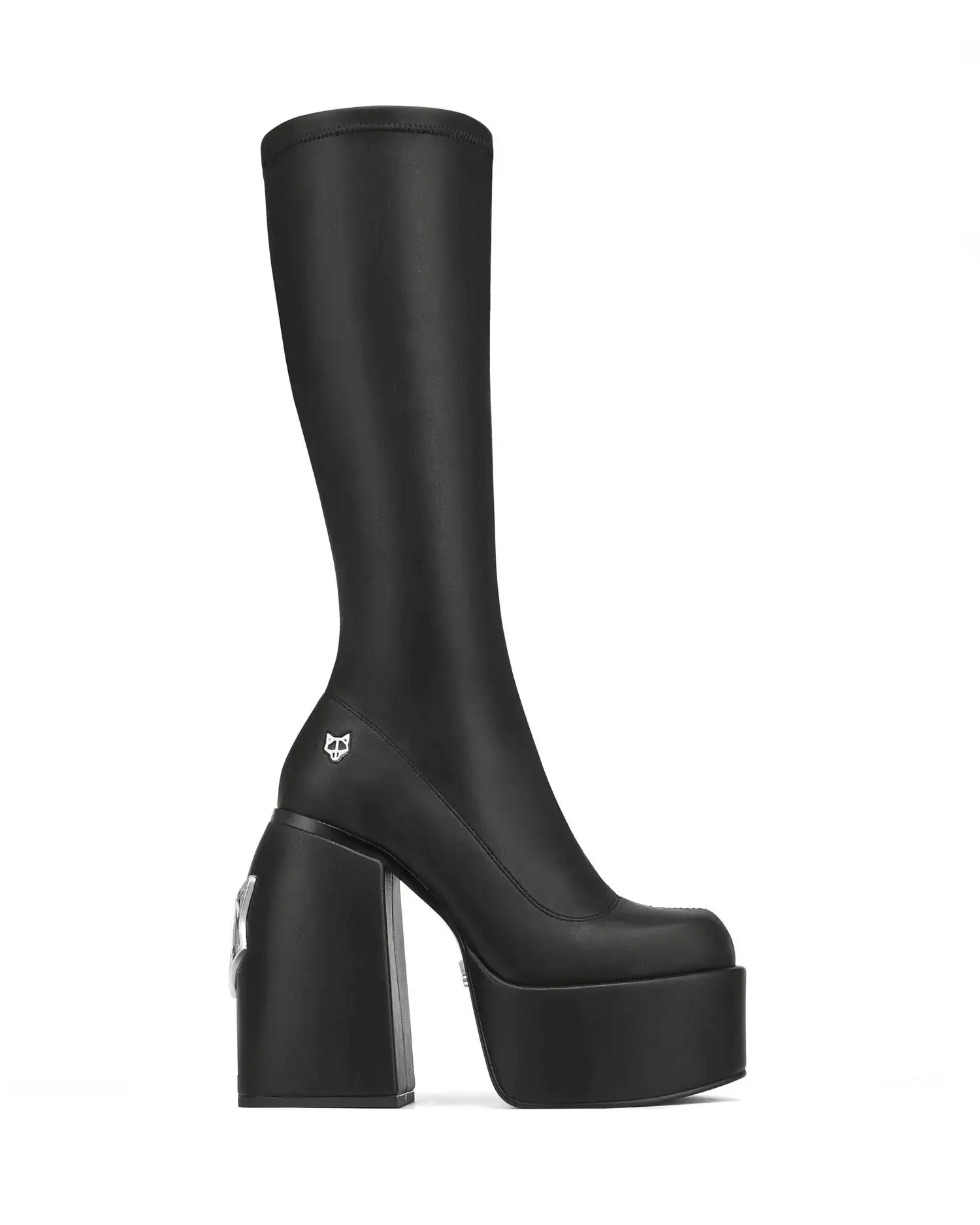 Scarpe Da Donna Naked Perfect Wolfe Spice Black Stretch Boots 130Mm Heel 55Mm Platform Logo Brand Vipol 9992309232102