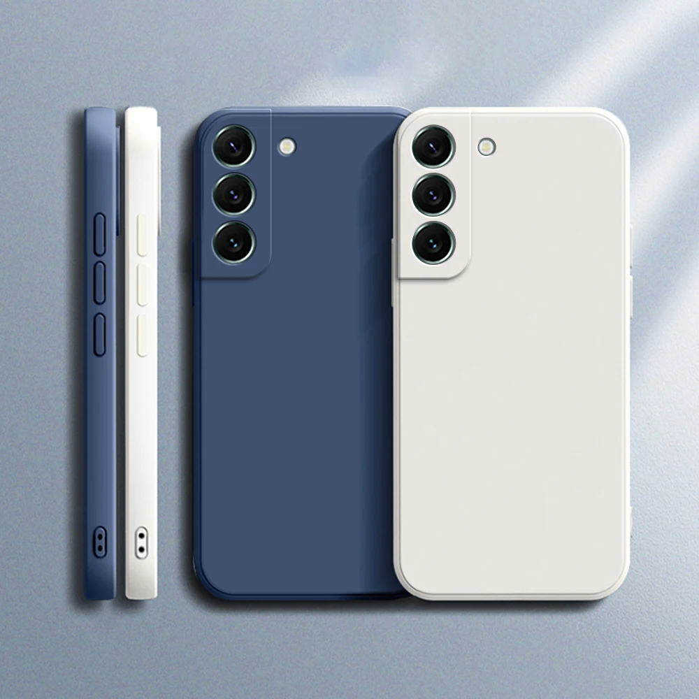 Custodia Di Lusso Funda Per Samsung Galaxy S22 Plus S22 + S22Plus Ultra 5G Coque Silicone Liquido Soft Original Plain Cover Alta Qualità