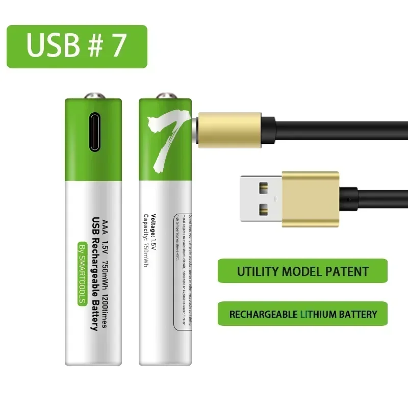 1.5Vaaa Batteria Usb Batteria Ricaricabile Tipo-C Ricarica Rapida No.7 Batteria Al Litio Bateria De Litio Bateria De Litio Baterias