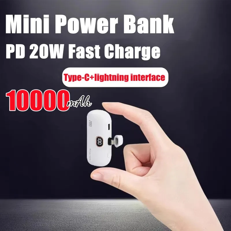 10000Mah Mini Power Bank Pd20W Ricarica Rapida Per Iphone 15 14 13 Batterie Externe Caricabatterie Portatile Per Xiaomi Huawei Samsung