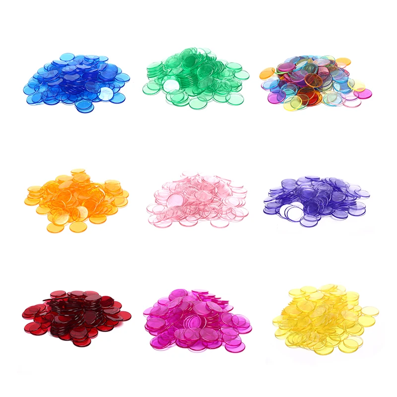 100 Pezzi 19Mm Fiches Da Poker Count Bingo Chips Carte Da Gioco Bingo Plastica Per Giochi