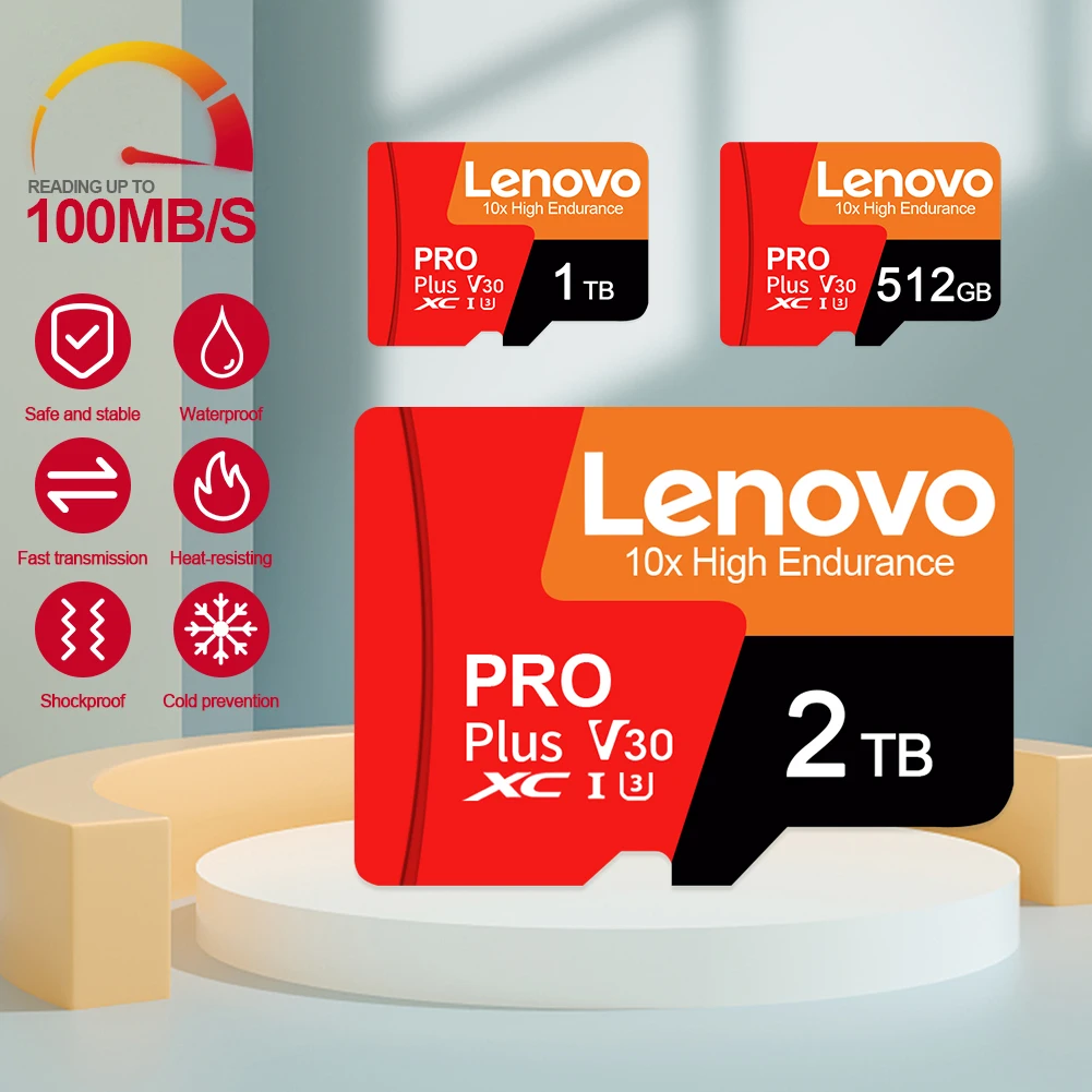 Lenovo 2Tb Sd Card 1Tb Sd Memory Card 128Gb/256Gb/512Gb Micro Tf/Sd Flash Card Micro Tarjeta Sd Per Telefono Drone Camera Game