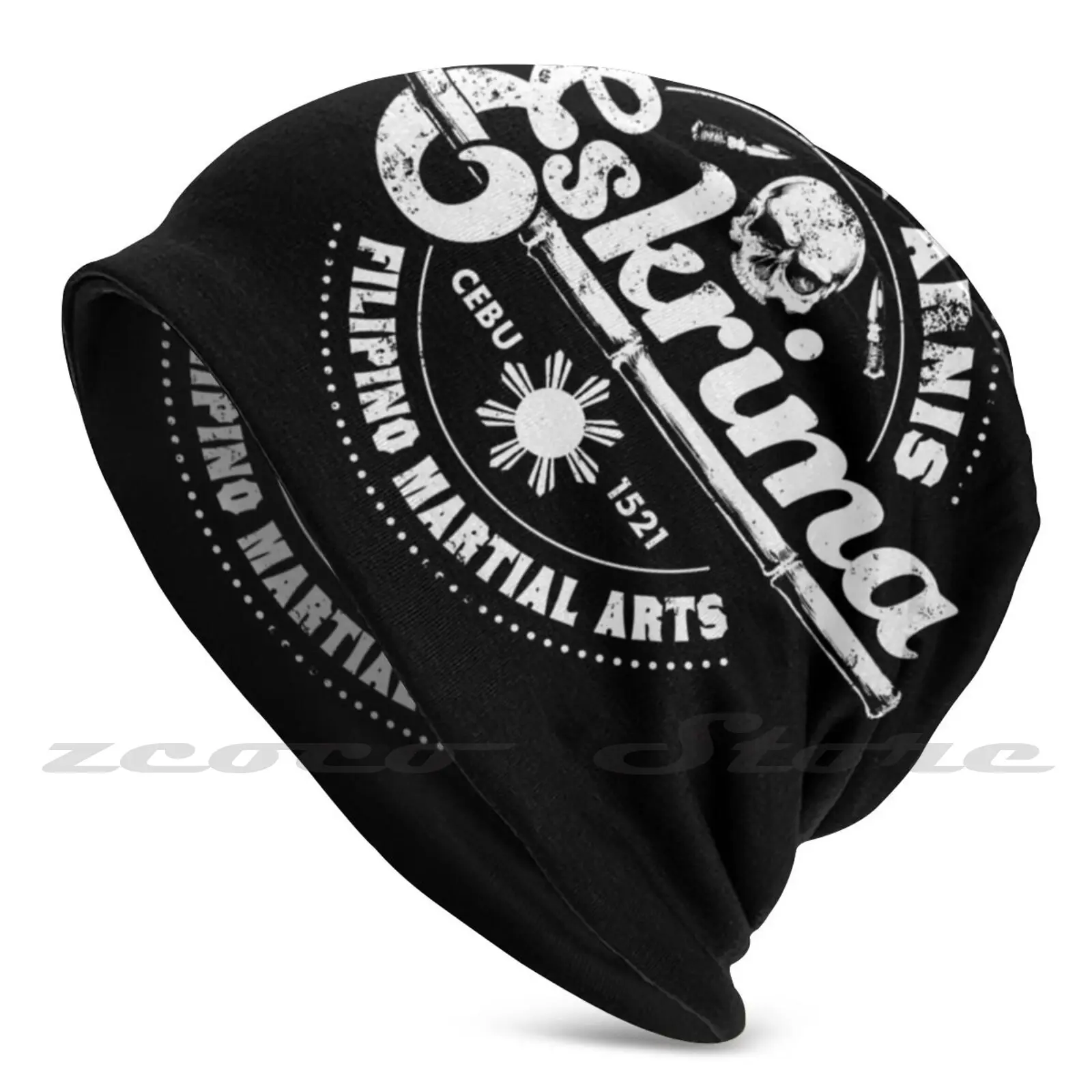 Cappelli Lavorati A Maglia Con Motivo Personalizzato Eskrima Plus Size Berretto Morbido Elastico Eskrima Escrima Kali Arnis Logo Per Arti Marziali Fil