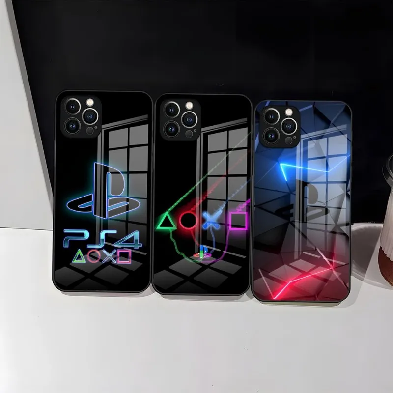 P-Playstation Play-Station Ps-4 Custodia Per Telefono Per Iphone 14 Pro Max 15 12 11 13 Mini X Xr Xs 8 7 6 Plus Se Cover Posteriore In Vetro