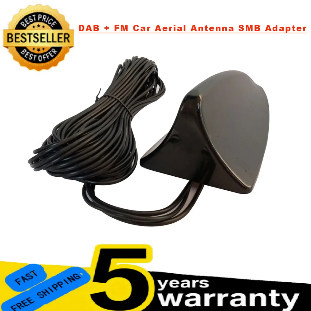 Antenna Da Tetto Dab + Fm Antenna Per Auto Shark Design Active Smb Femmina Din Connecto