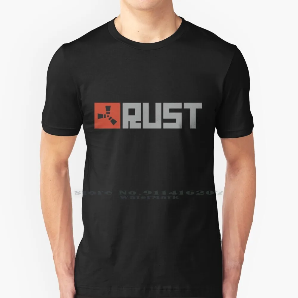Rust Logo Artwork T Shirt 100% Puro Cotone Facepunch Rust Steam Videogioco Gaming Legacy Funny Genere Survival Dayz Pubg