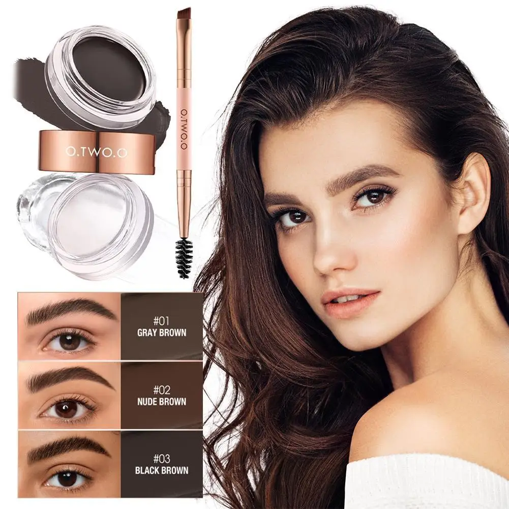 New Pomade Brow Gel Wax Waterproof Long Lasting Creamy Texture Eye Brow Tint Enhancers Cosmetics Makeup Set