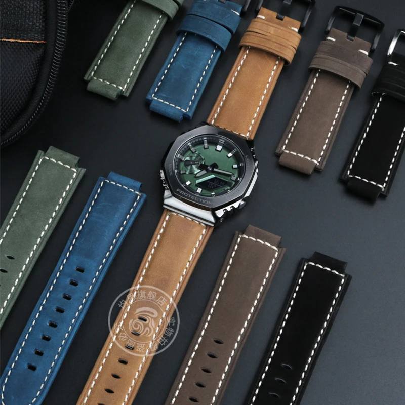 Per Il G-Shock Farmhouse Oak Gm-2100 Ga-2100 Dw-5600 Gw-B5600 Cinturino In Pelle Modificata Gm-110 Ga-110 Cinturino Vintage Smerigliato